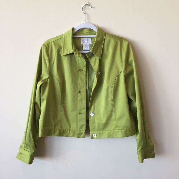 lime green cropped jacket